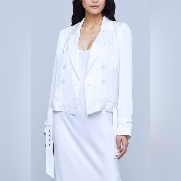 L'AGENCE ONYX JACKET, White, SZ XSmall, $520 - Picture 6 of 16